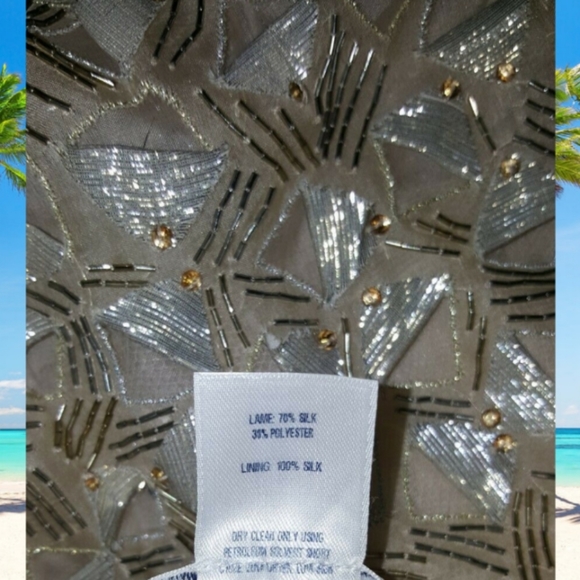 *$6,000 OSCAR DE LA RENTA EXQUISITE SILK GOLD BEAD EMBROID RUNWAY DRESS 6, 8 - Picture 5 of 10